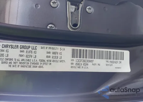 2014 Dodge Dart Limited из США, поврежденный, VIN 1C3CDFCB6ED830097